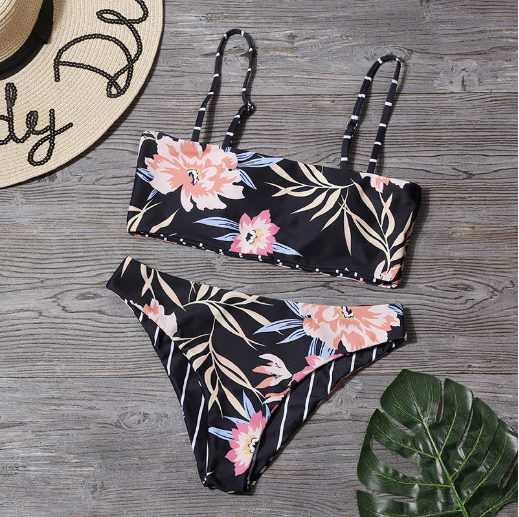 Bikini Reversible Floral/Stripes